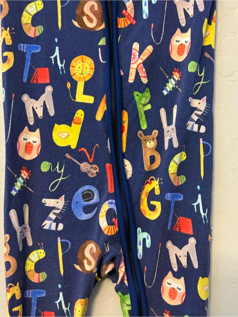 Little Sleepies alphabet friends bamboo convertible pajamas 18-24 months